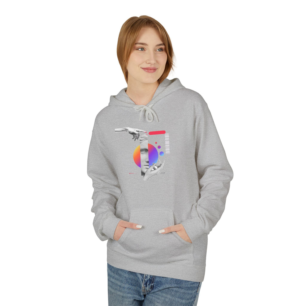 Hoodie — Abstract Hands & Gradient Orb Art Sweatshirt