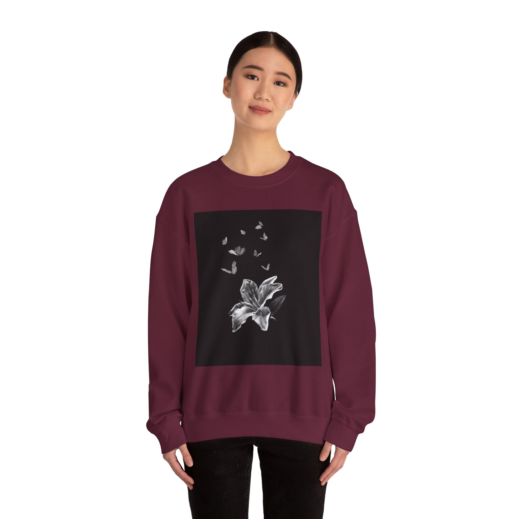 Floral Butterfly Crewneck Sweatshirt