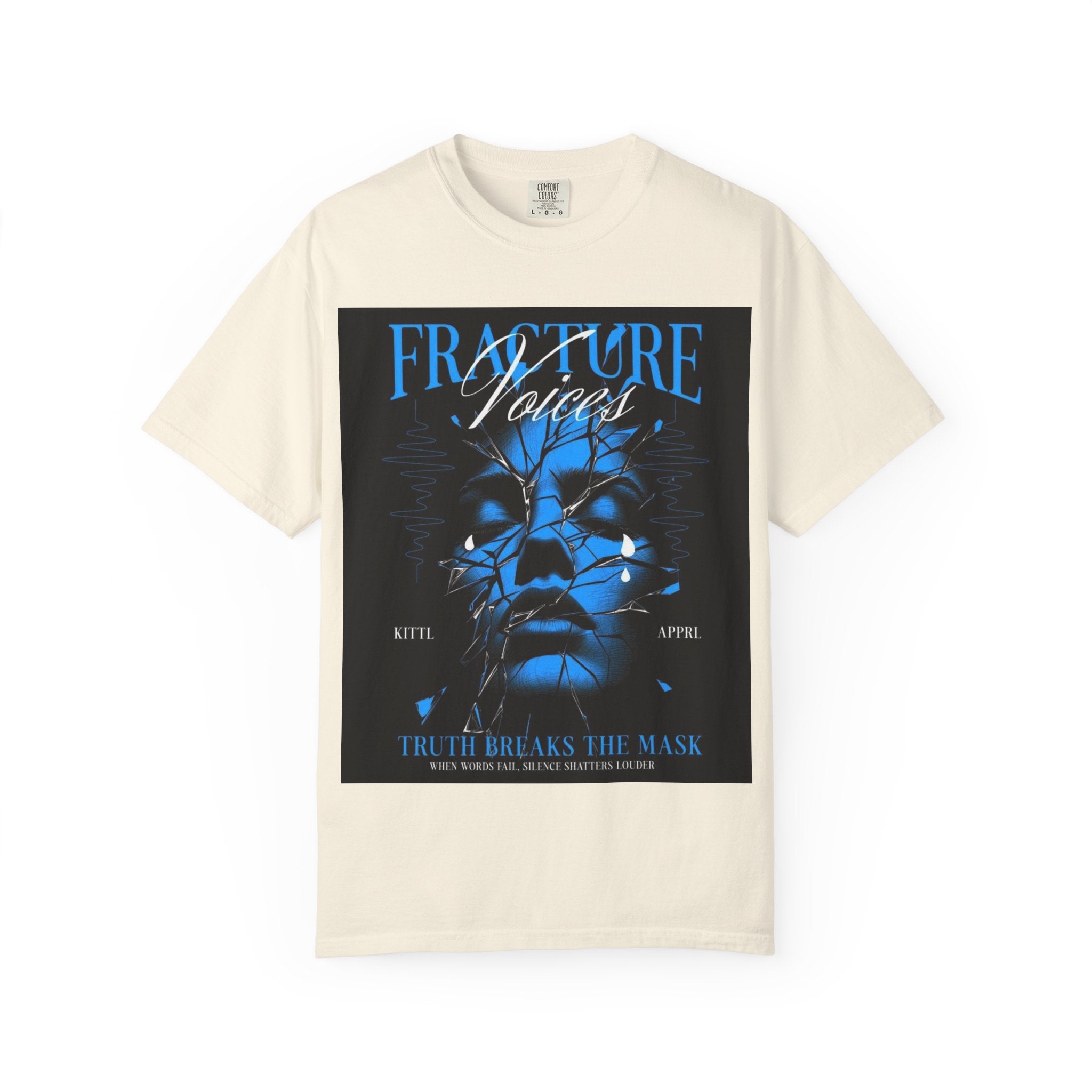Graphic T-Shirt — "Fracture Voices" Blue Face Design (Back "Legaciess" Logo)