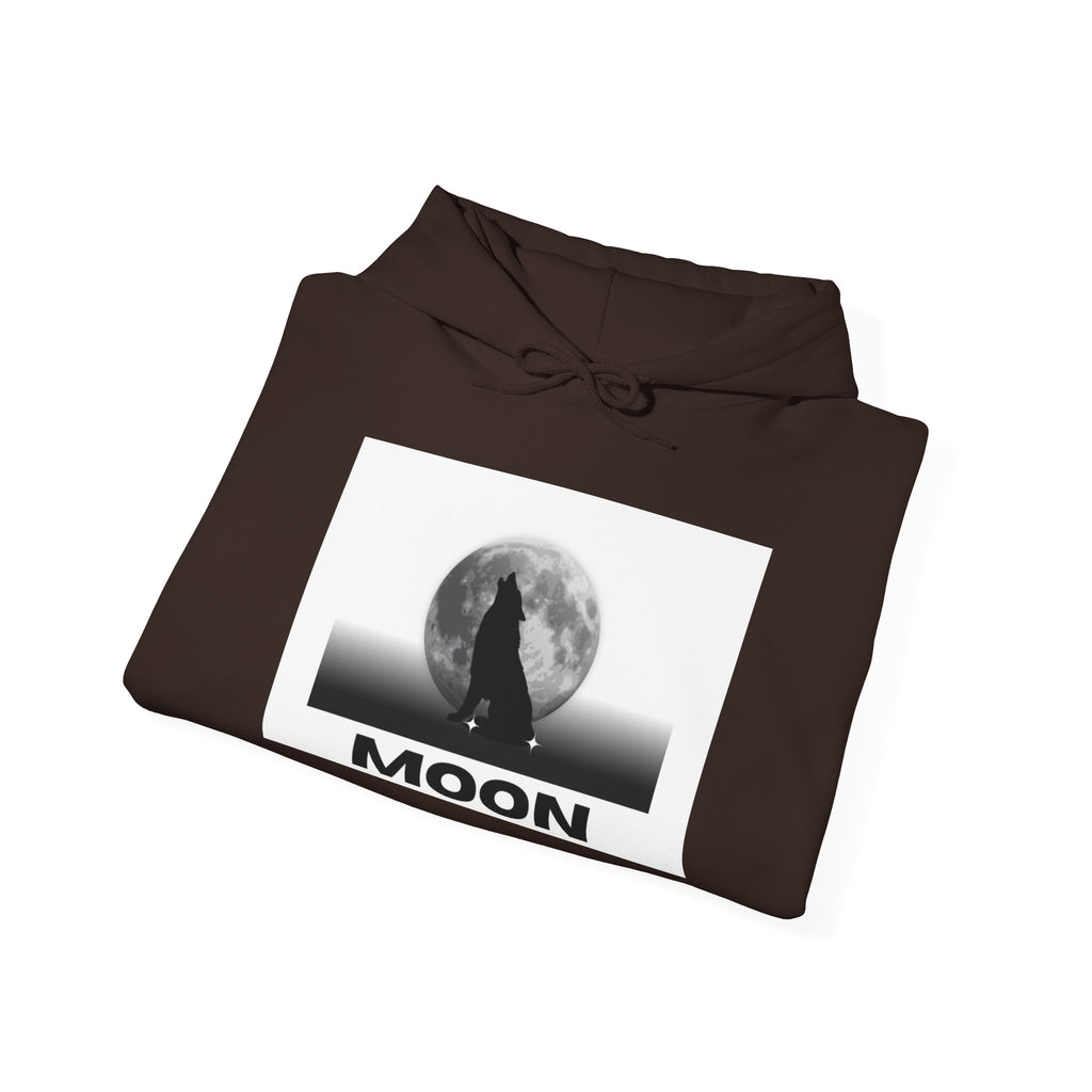 Moon Wolf Hoodie - Silhouette Moon Graphic Sweatshirt