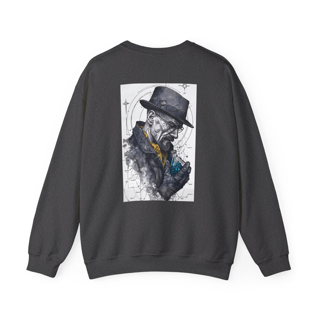 Crewneck Sweatshirt — Heisenberg Portrait with Blue Crystal Art