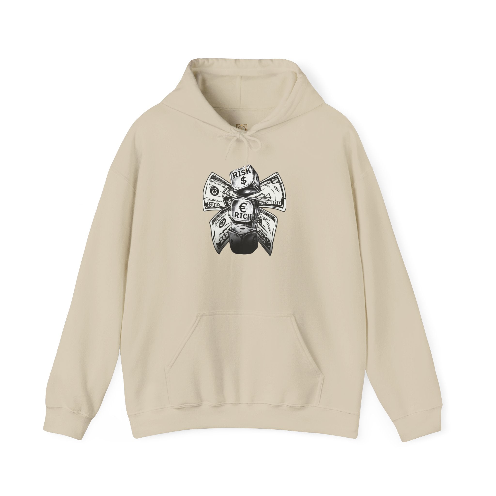 Money Bow Hoodie — Graphic Dollar Knot “Get Rich” Pullover