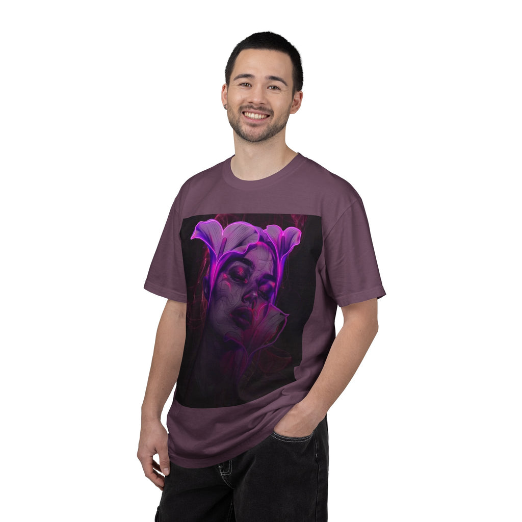 Mystic Purple Portrait T‑Shirt — Legaciess Logo Back