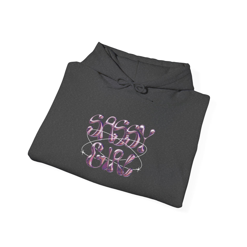 Hoodie — "Shady Girl" Retro Pink Marble Graphic Hoodie