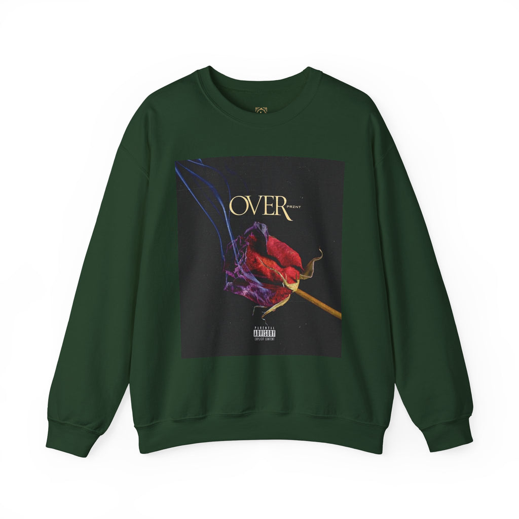 Crewneck Sweatshirt - "OVER" Rose Graphic with Legaciess Gold Logo
