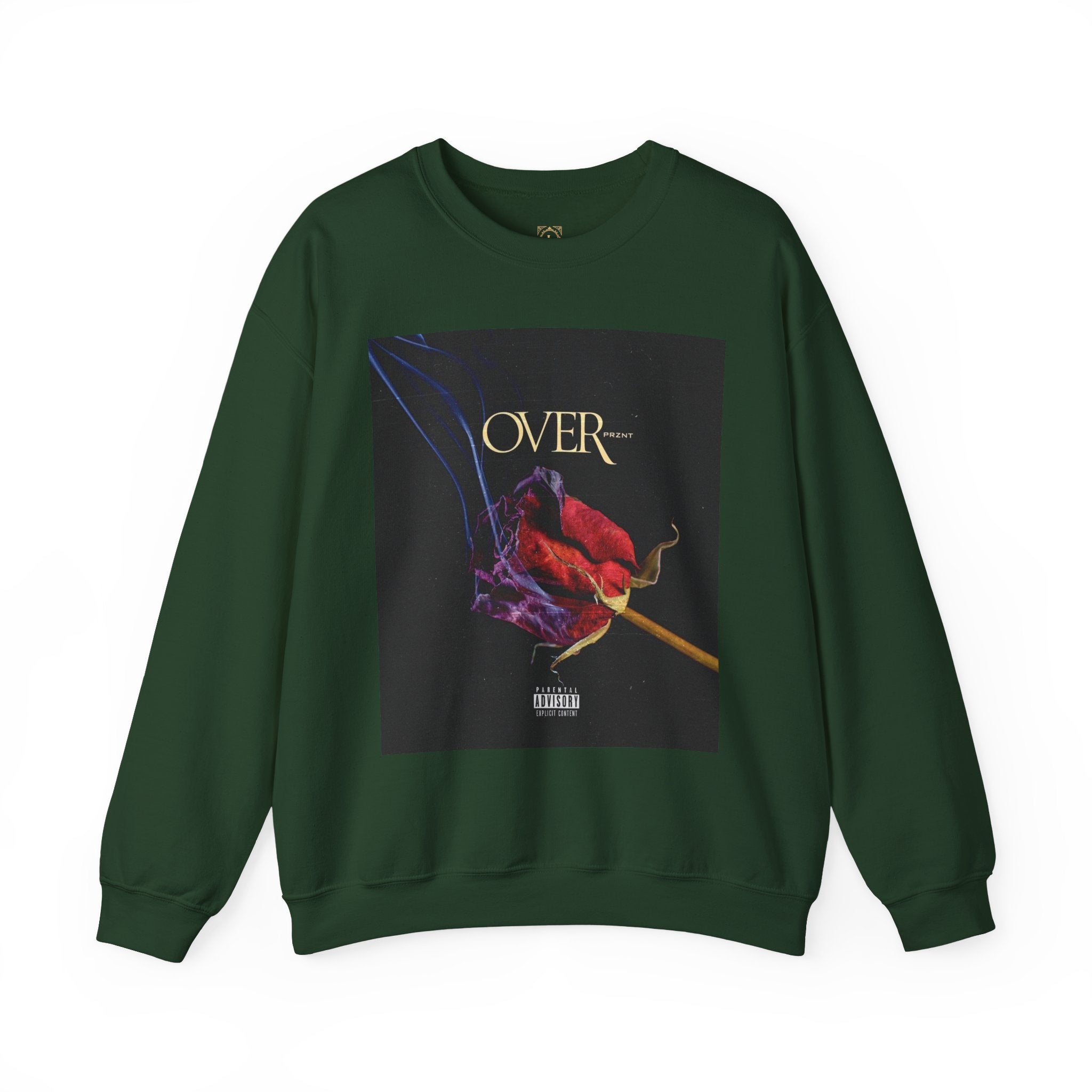 Crewneck Sweatshirt - "OVER" Rose Graphic with Legaciess Gold Logo
