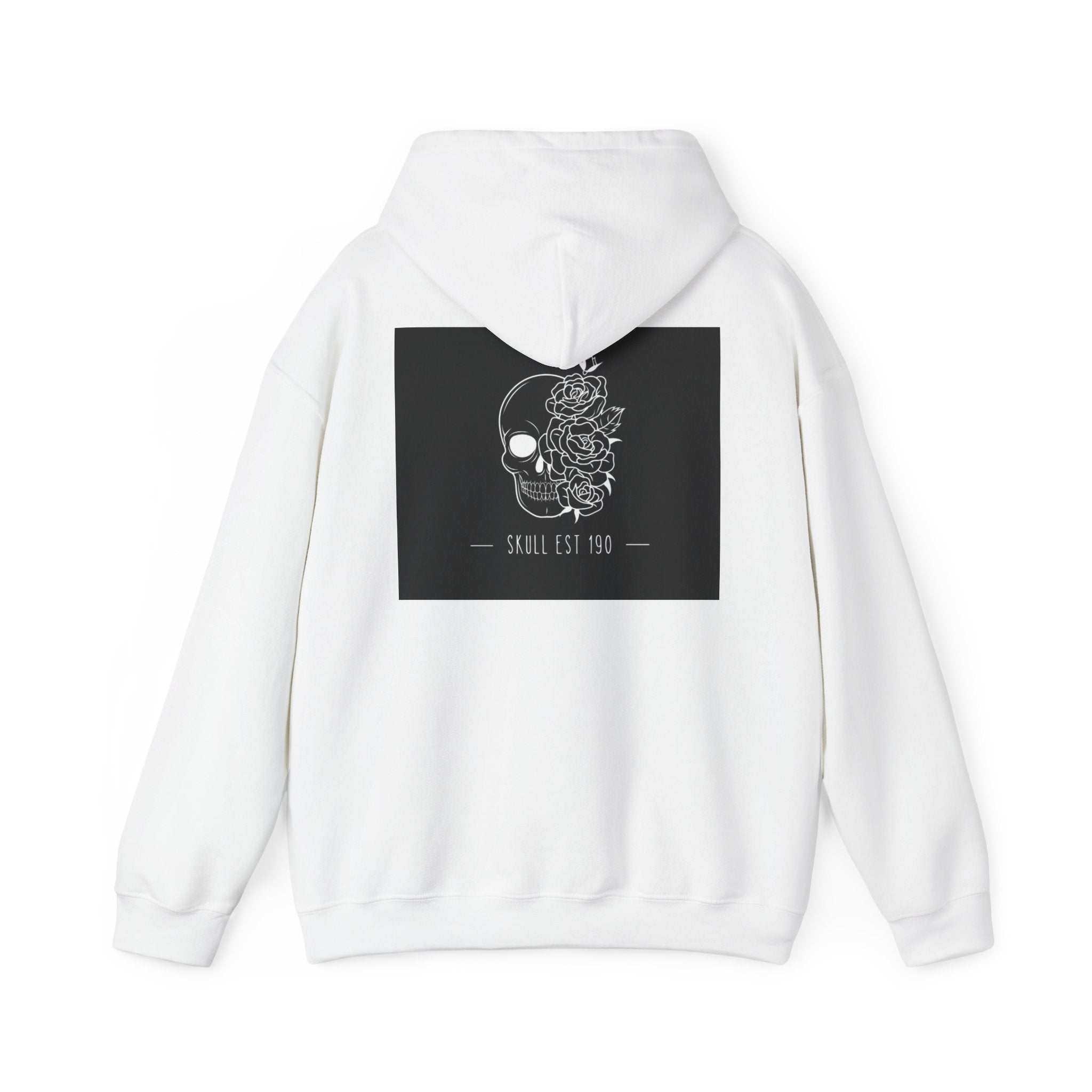 Skull & Roses Hoodie — 'Skull Est 199' Gothic Graphic Pullover