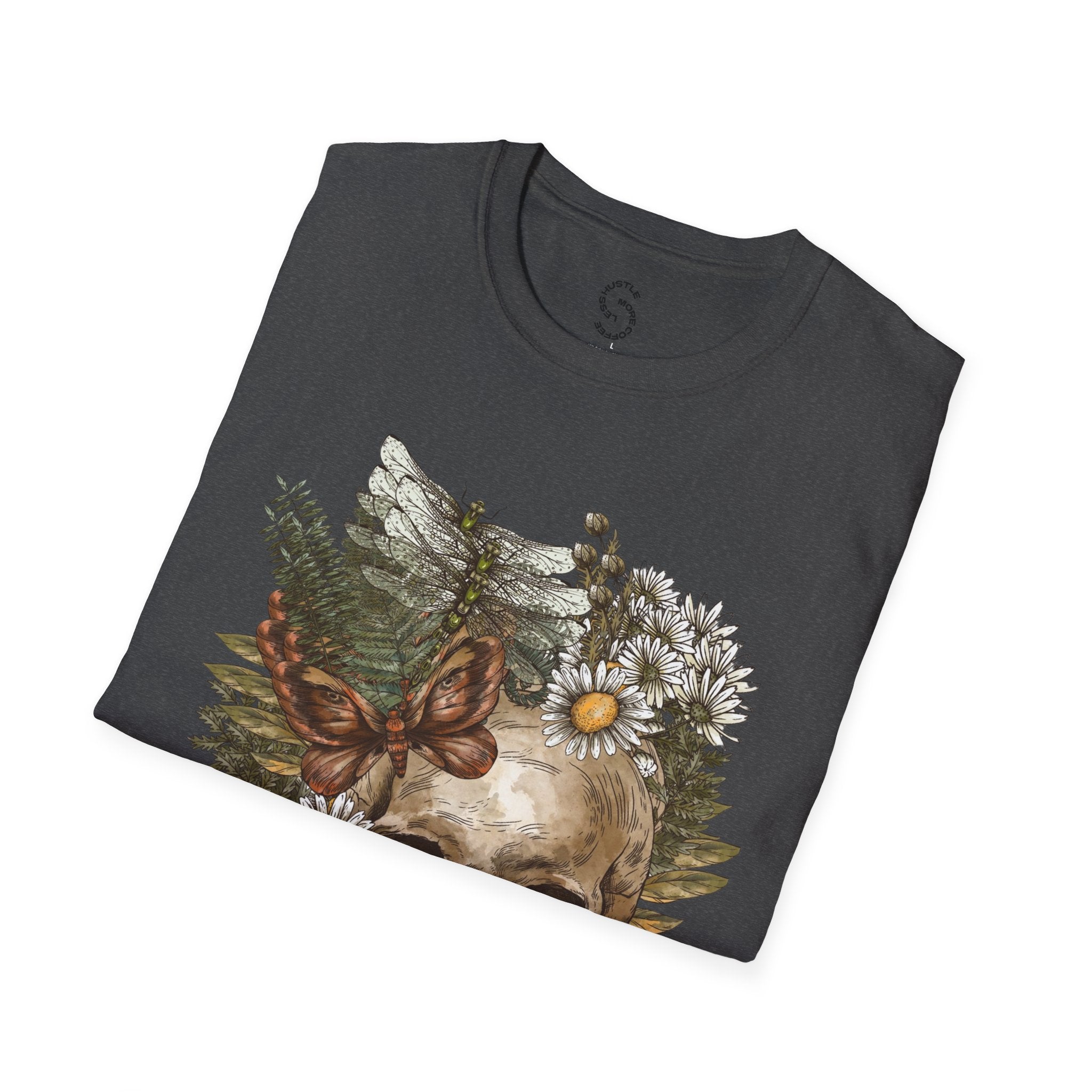 Skull & Daisies Graphic T-Shirt — Botanical Skull Floral Tee