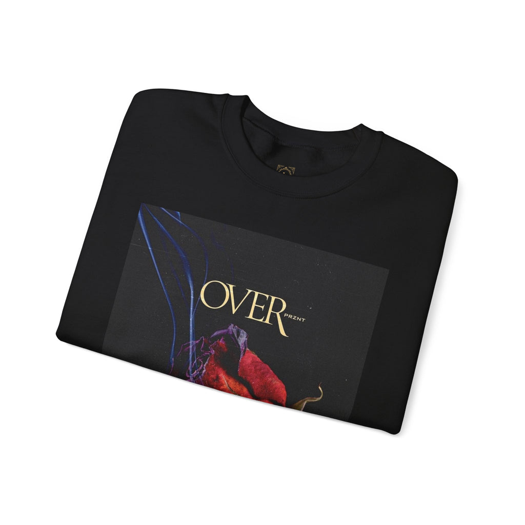 Crewneck Sweatshirt - "OVER" Rose Graphic with Legaciess Gold Logo