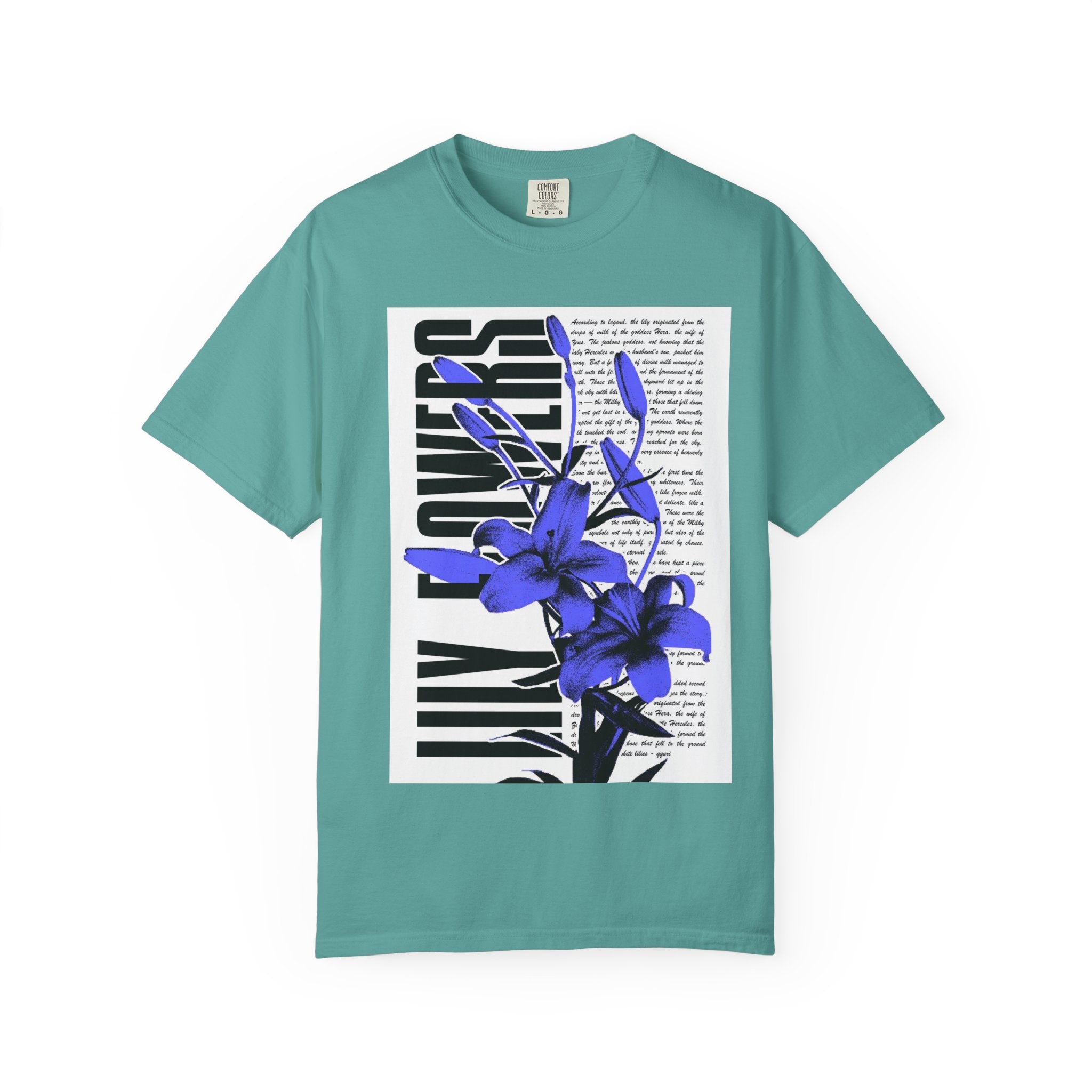 Floral Legacy Graphic T-Shirt — Bold Blue Orchid Design