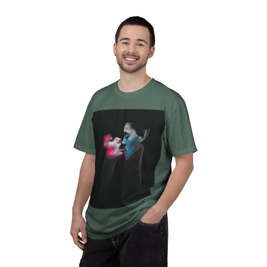 Abstract Neon Kiss T-Shirt — 'Legaciess' Back Logo Graphic Tee