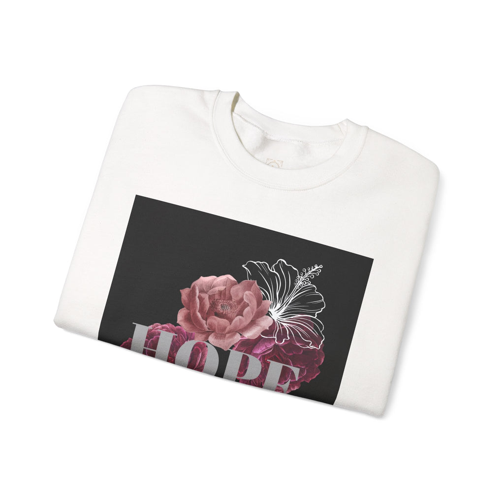 Hope Floral Crewneck Sweatshirt — 'HOPE' Vintage Rose Graphic