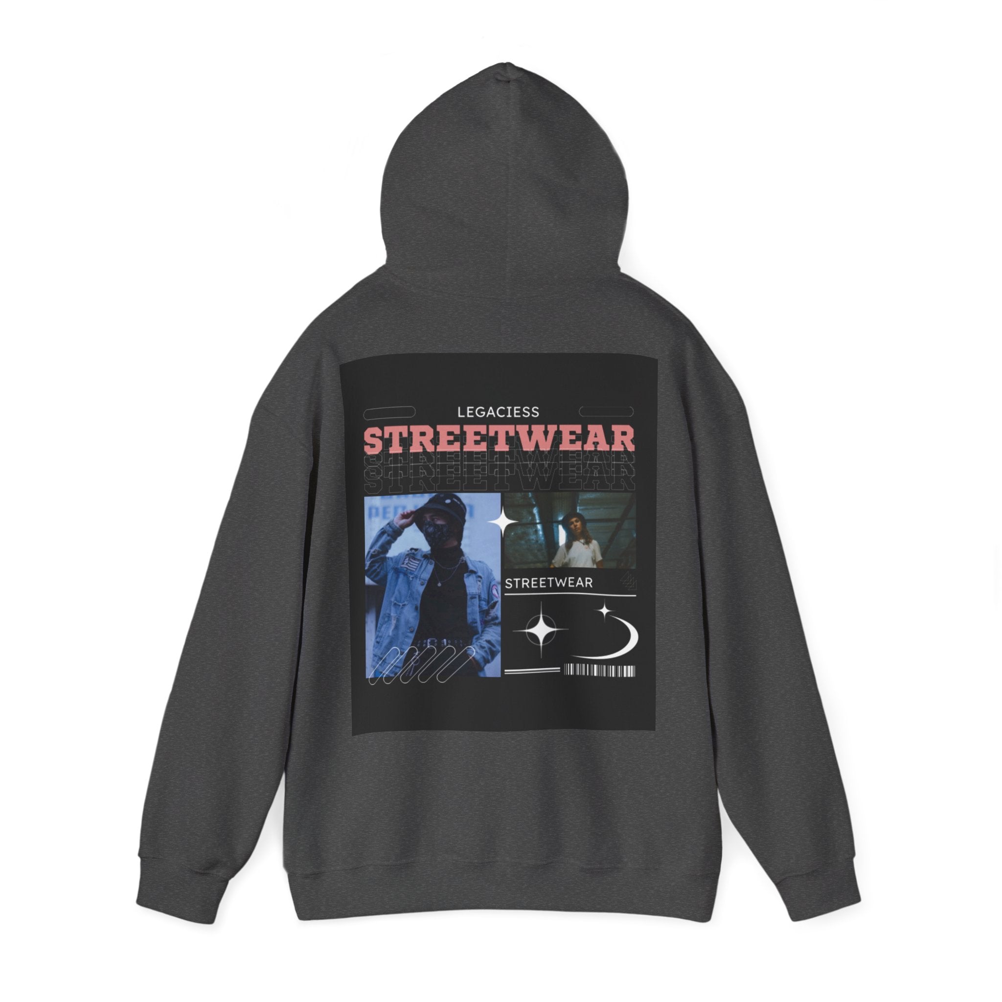 Streetwear Collage Hoodie — Retro Urban Graphic Sweatshirt