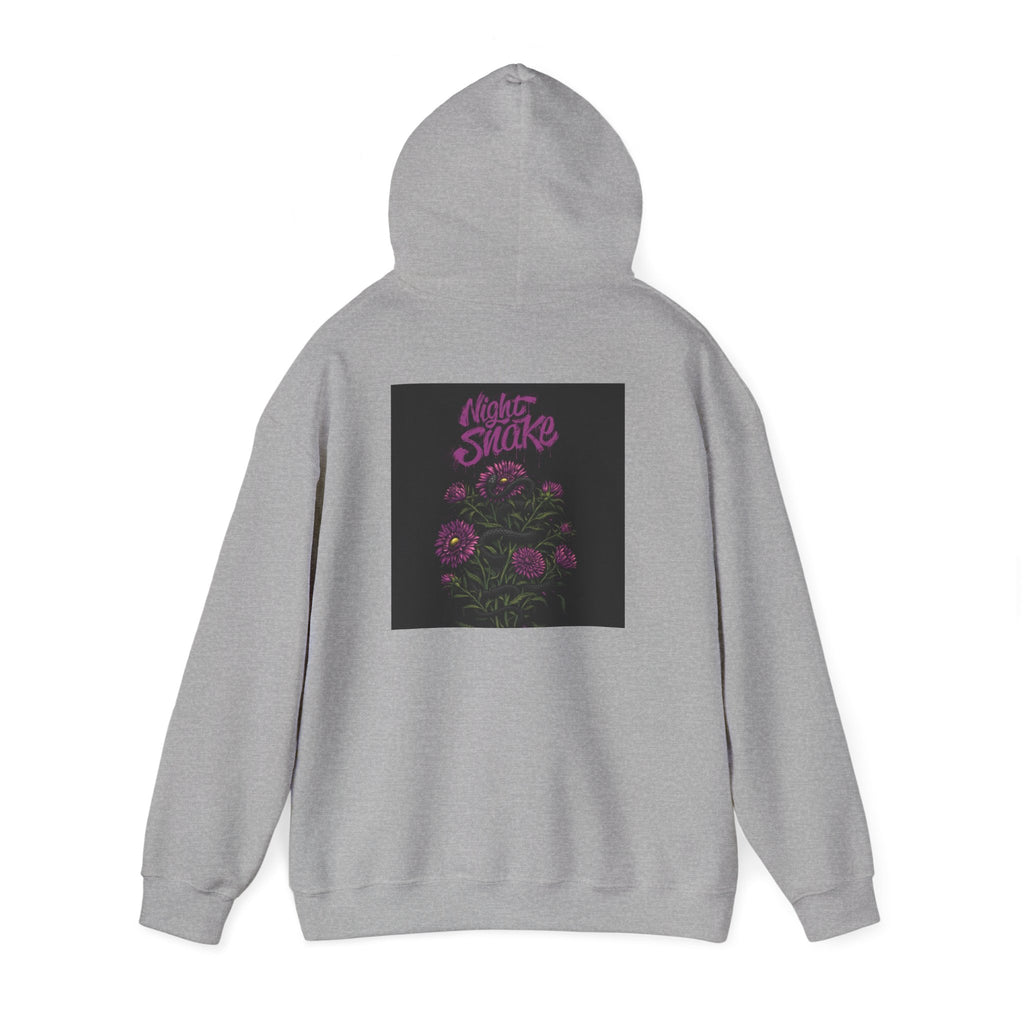 Floral Snake Hoodie — Dark Rose Garden Graphic Sweatshirt