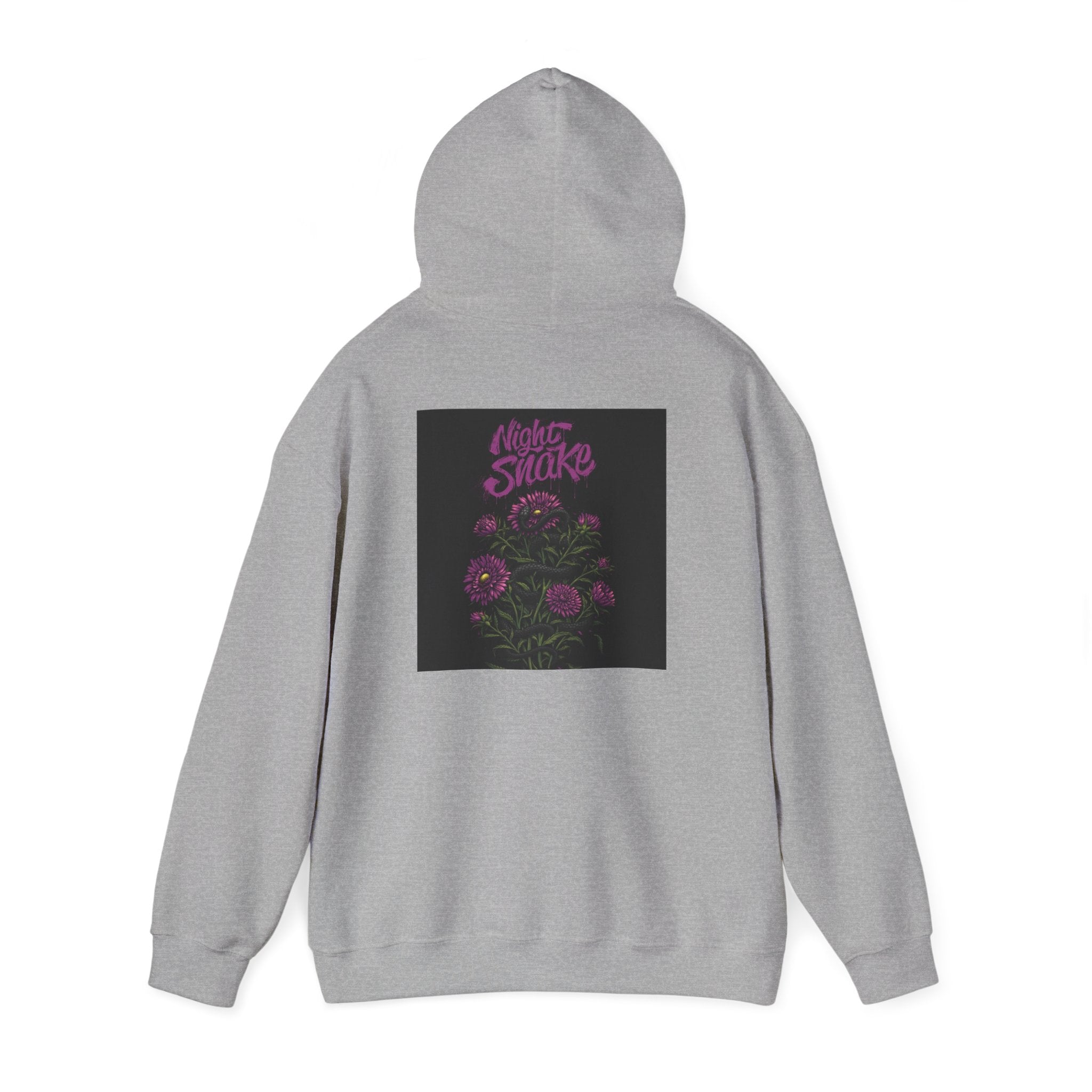 Floral Snake Hoodie — Dark Rose Garden Graphic Sweatshirt