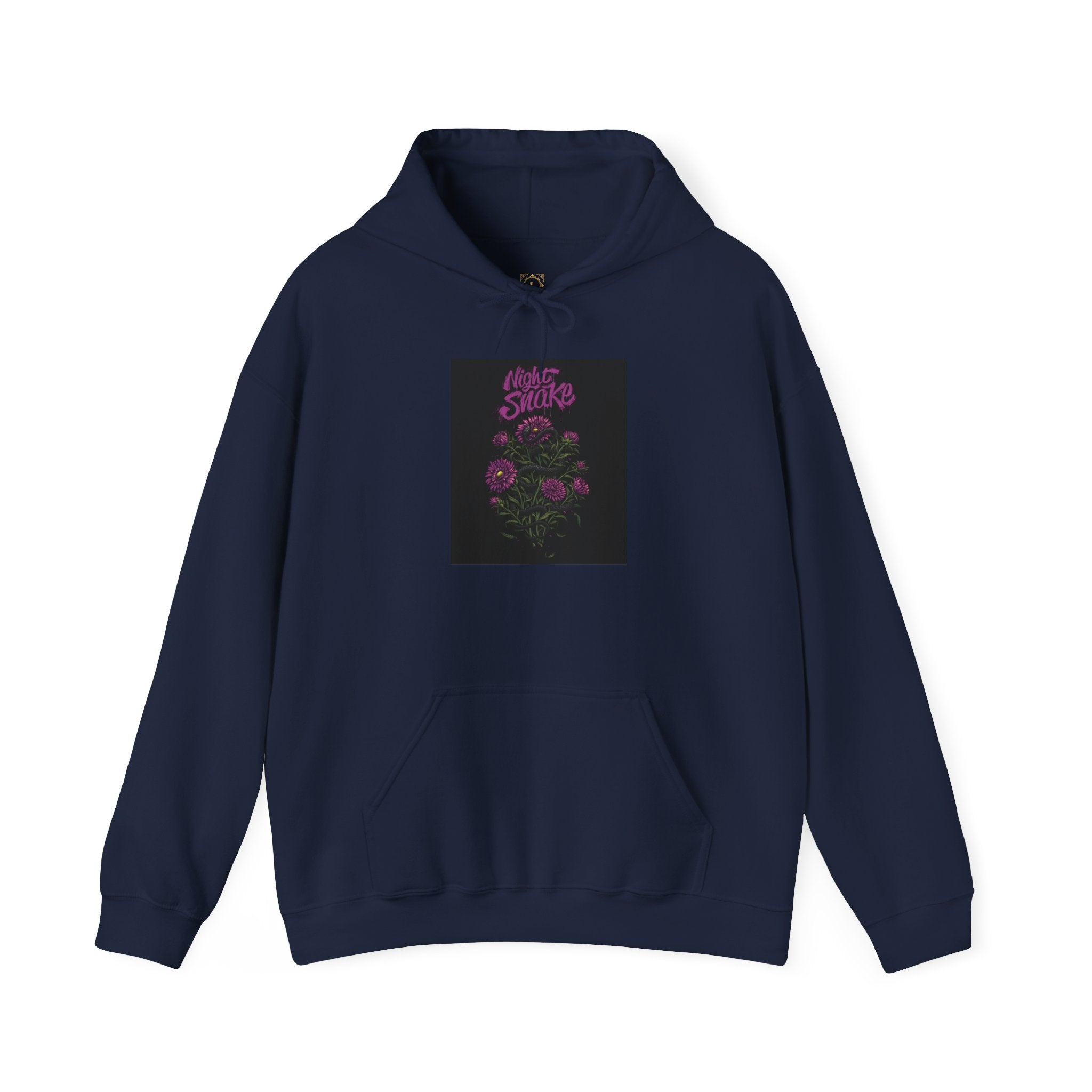 Floral Snake Hoodie — Dark Rose Garden Graphic Sweatshirt