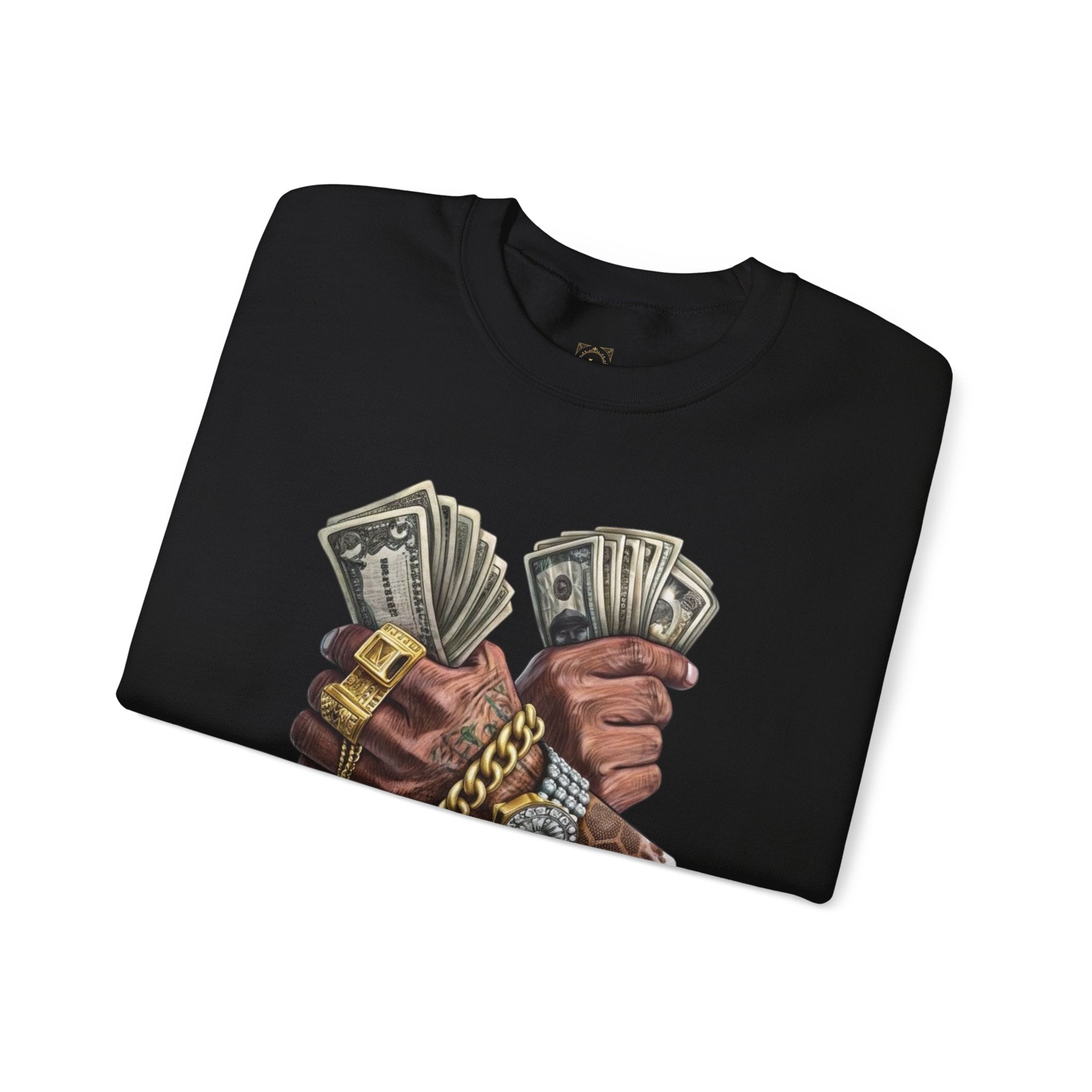 Crewneck Sweatshirt — 'Trust No One' Money Hands Graphic