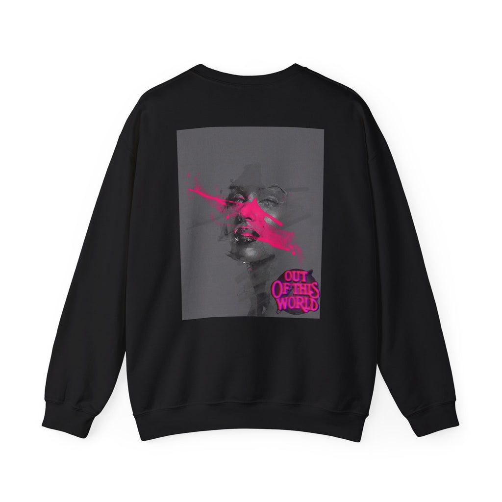 Graphic Sweatshirt — 'Out of This World' Neon Portrait Crewneck