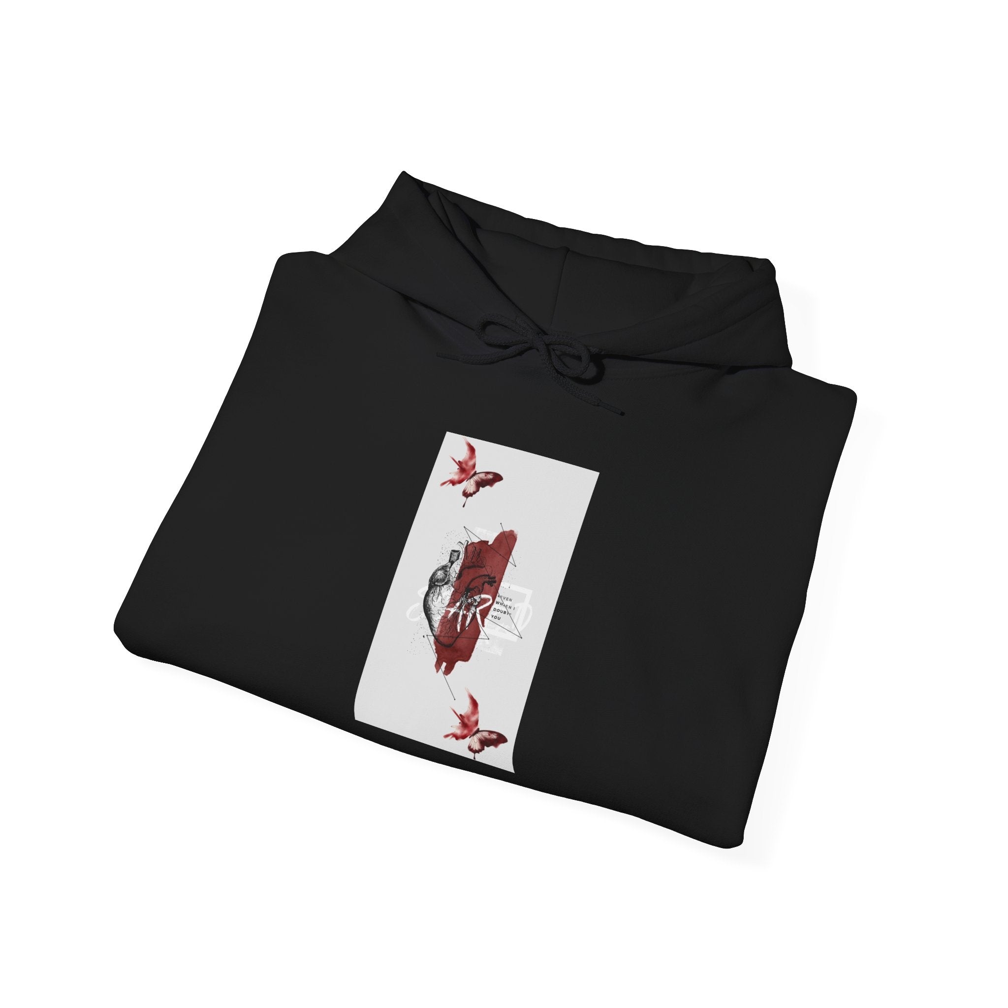 Hoodie — Romantic Red Rose & Butterflies Graphic Hoodie