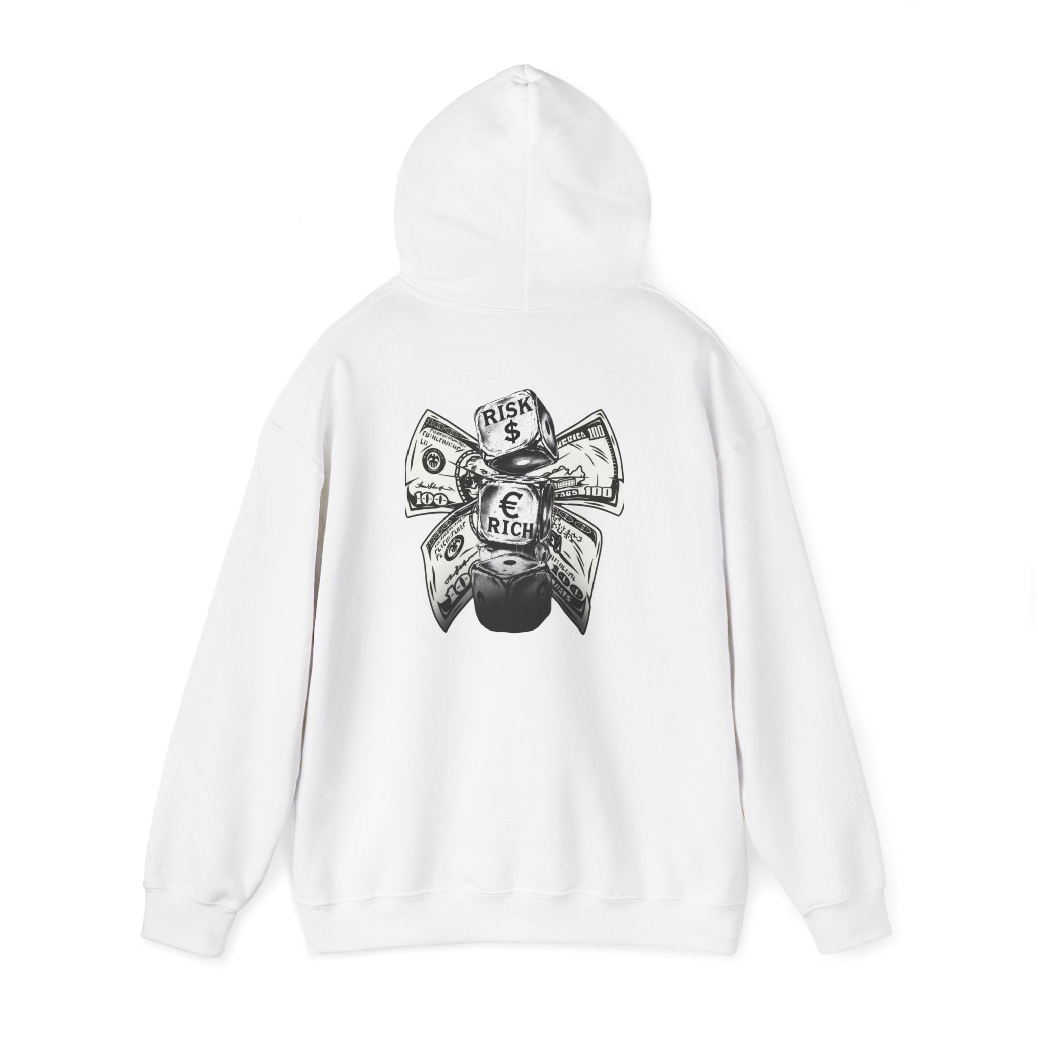 Money Bow Hoodie — Graphic Dollar Knot “Get Rich” Pullover