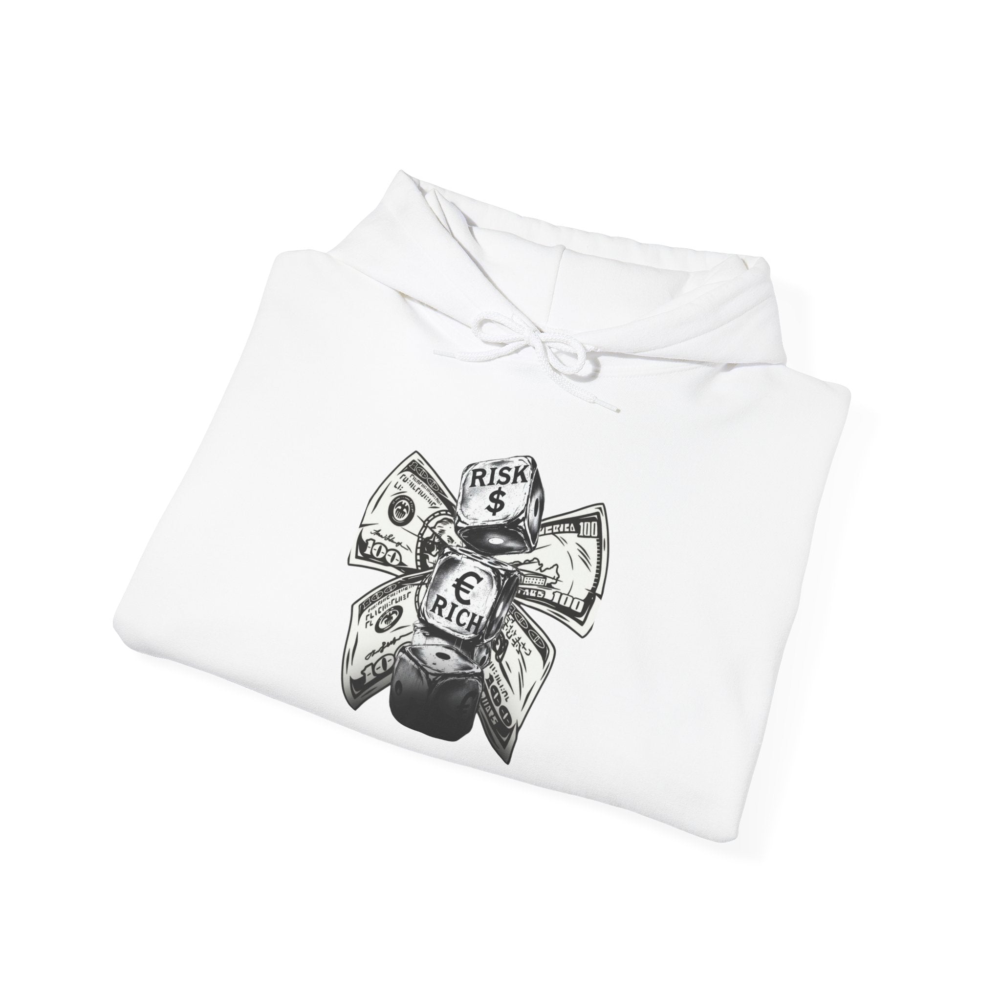 Money Bow Hoodie — Graphic Dollar Knot “Get Rich” Pullover