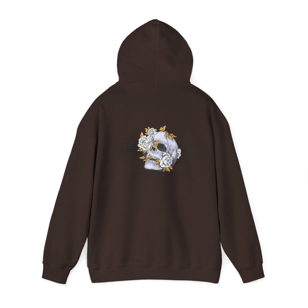 Floral Skull Hoodie — Vintage Botanical Skull Graphic Sweatshirt