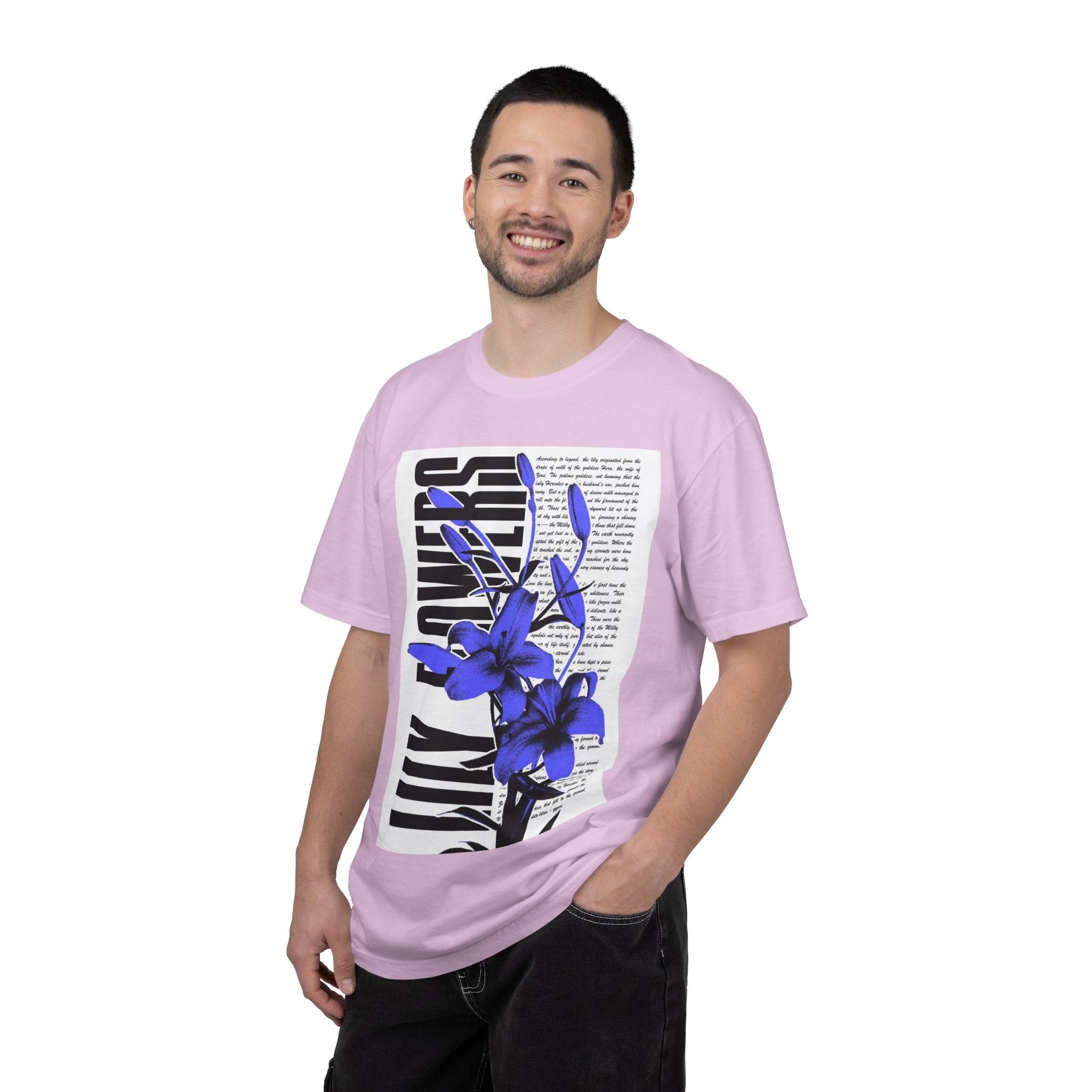 Floral Legacy Graphic T-Shirt — Bold Blue Orchid Design