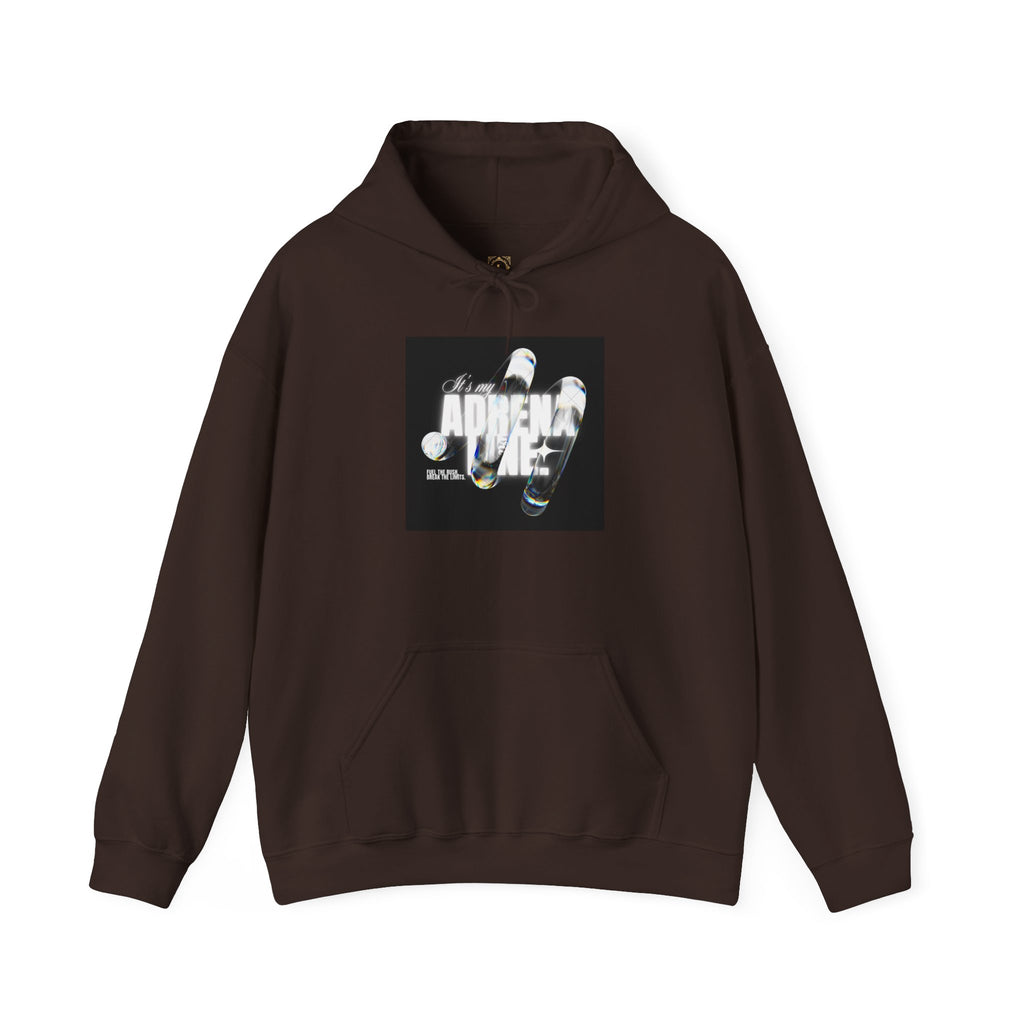 Bubble Text 'Adrenaline' Graphic Hoodie — Urban Streetwear Pullover