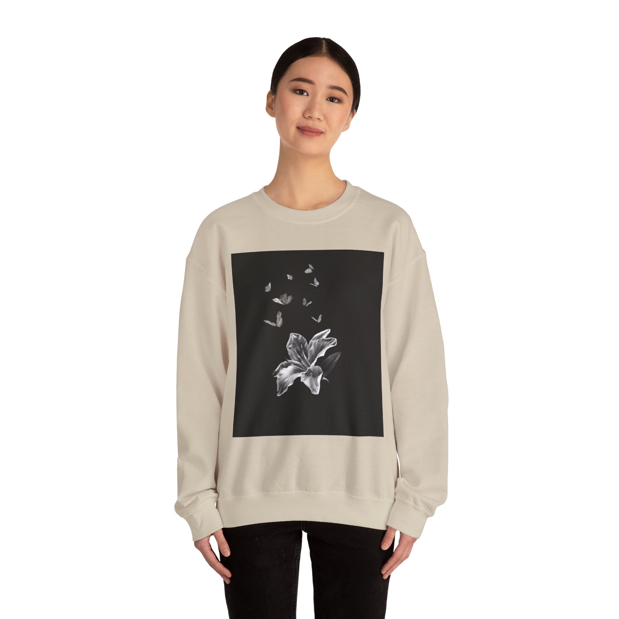 Floral Butterfly Crewneck Sweatshirt