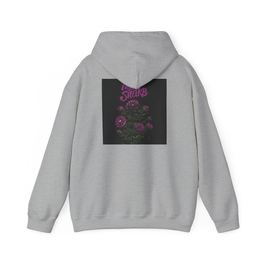 Floral Snake Hoodie — Dark Rose Garden Graphic Sweatshirt