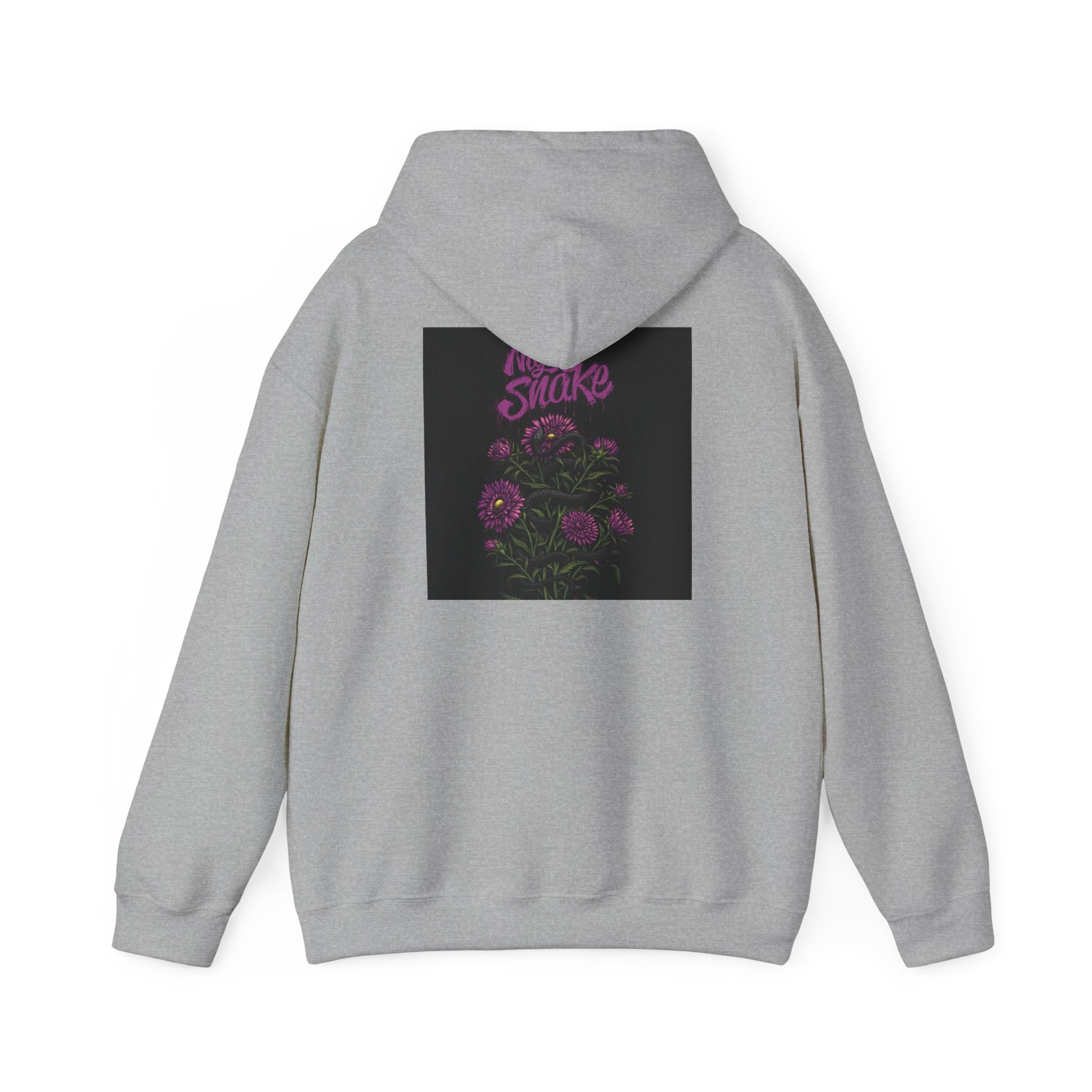 Floral Snake Hoodie — Dark Rose Garden Graphic Sweatshirt