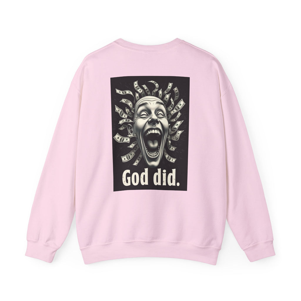 Sweatshirt — 'God Did.' Medusa Money Graphic Crewneck
