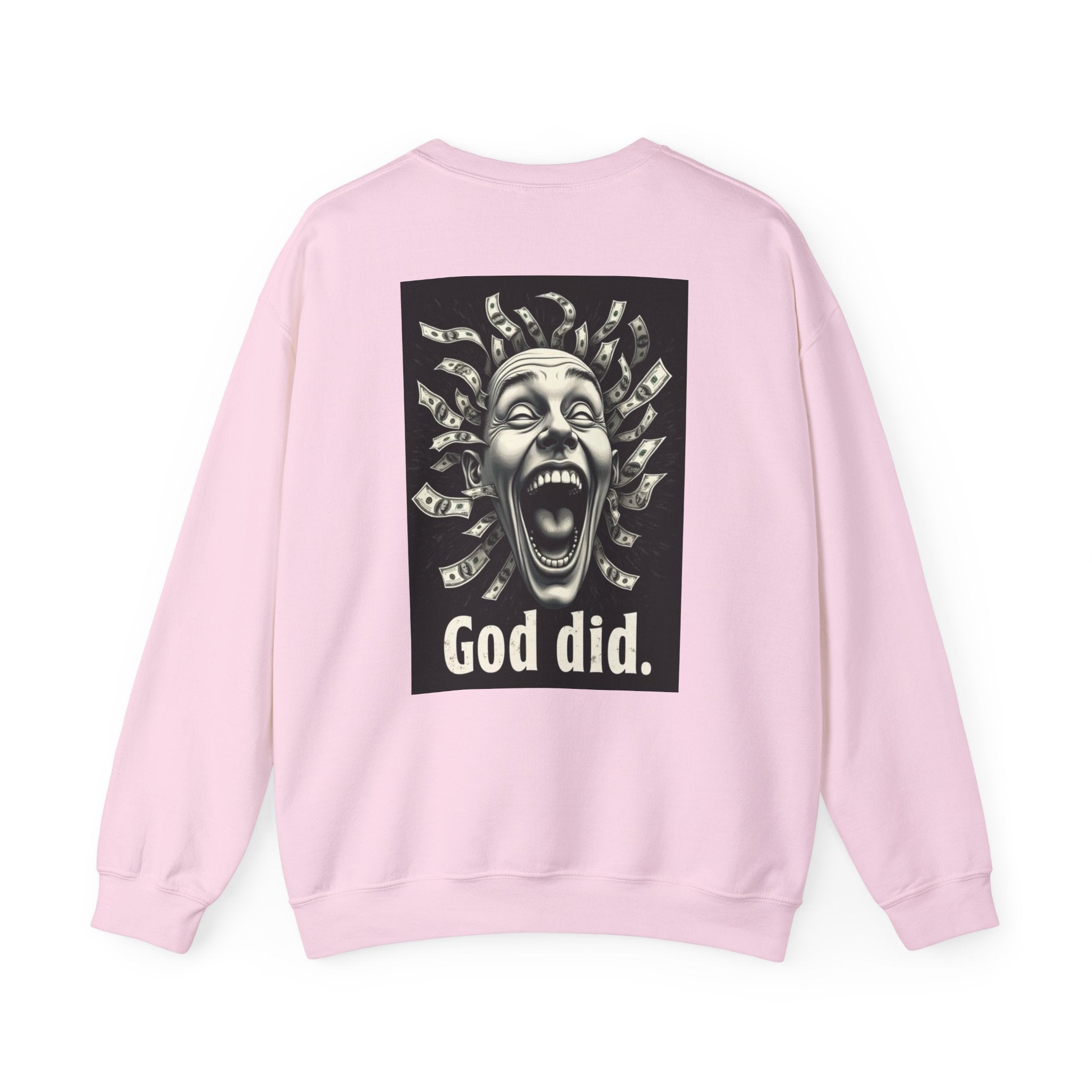 Sweatshirt — 'God Did.' Medusa Money Graphic Crewneck