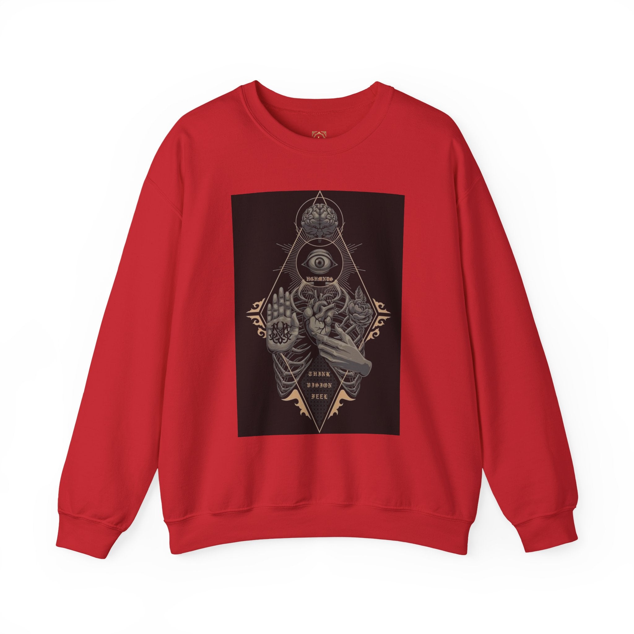Crewneck Sweatshirt — Occult Skeleton Eye Graphic