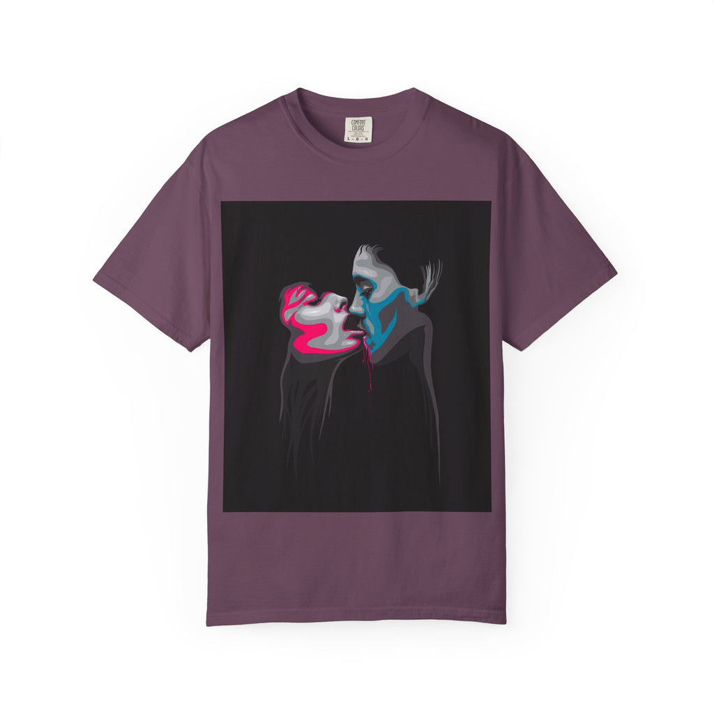 Abstract Neon Kiss T-Shirt — 'Legaciess' Back Logo Graphic Tee