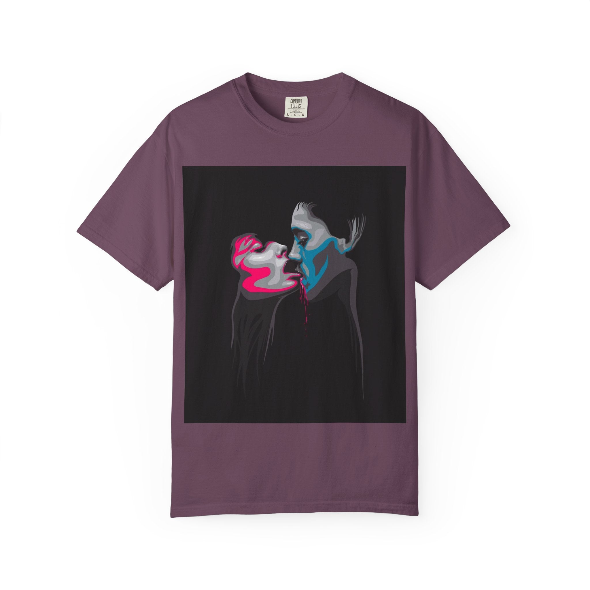 Abstract Neon Kiss T-Shirt — 'Legaciess' Back Logo Graphic Tee