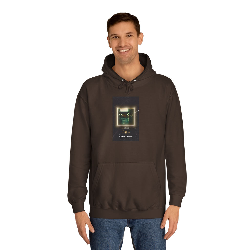 College Hoodie — Retro Neon Square Album Art Design