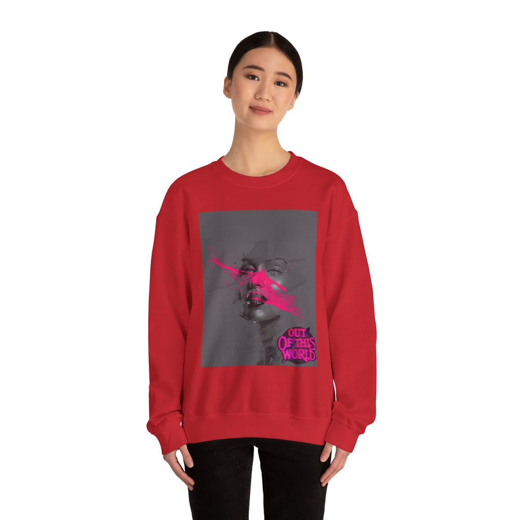 Graphic Sweatshirt — 'Out of This World' Neon Portrait Crewneck
