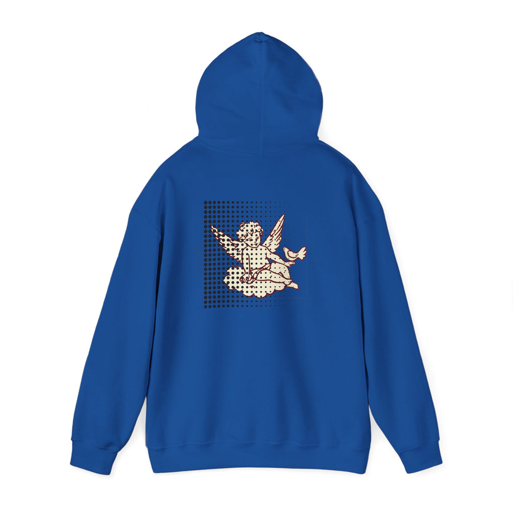 Cherub Dot Art Hoodie — Vintage Angel Graphic Pullover