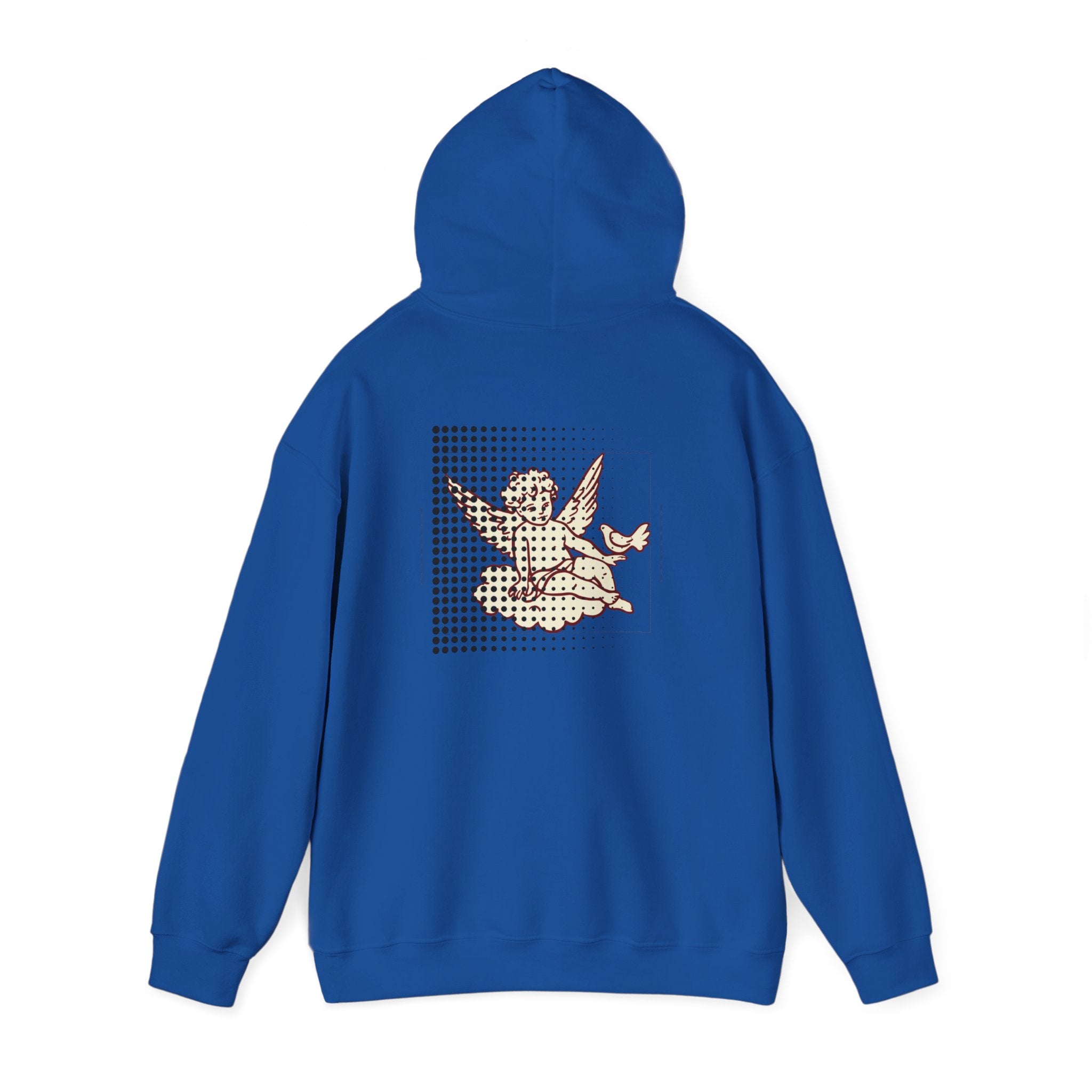 Cherub Dot Art Hoodie — Vintage Angel Graphic Pullover