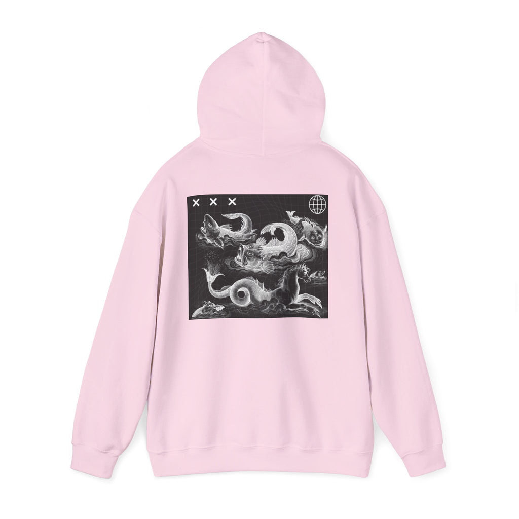 Skull Waves Hoodie — Gothic Nautical Skull Graphic Pullover