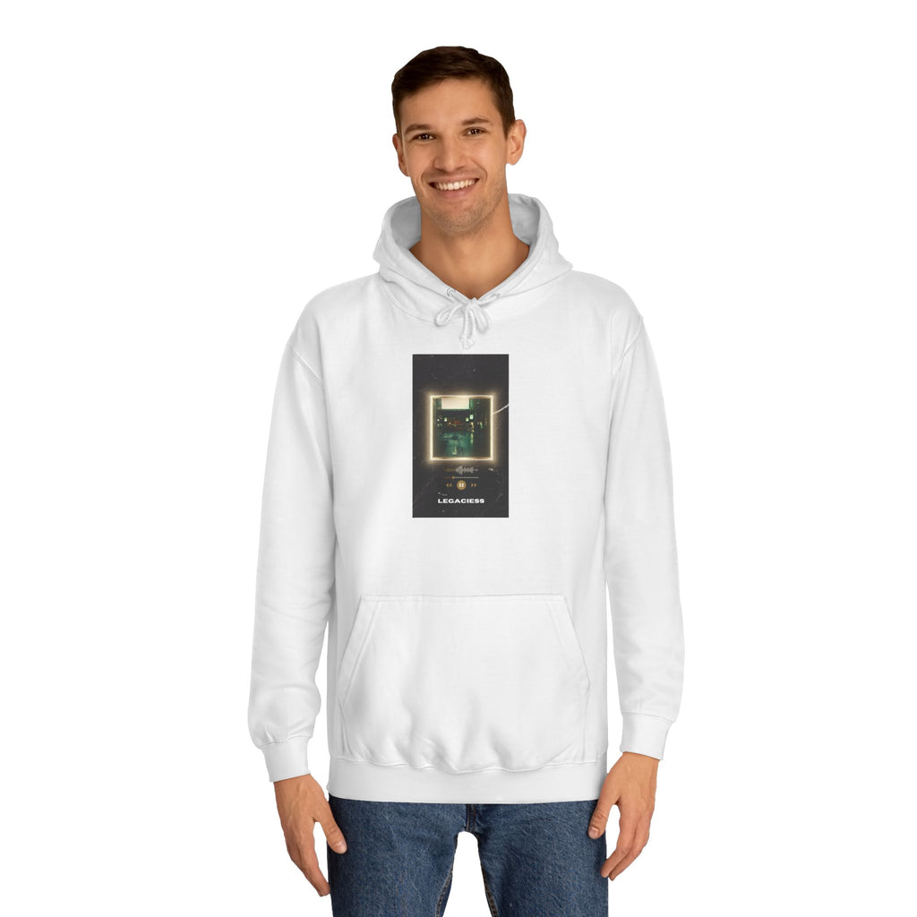 College Hoodie — Retro Neon Square Album Art Design