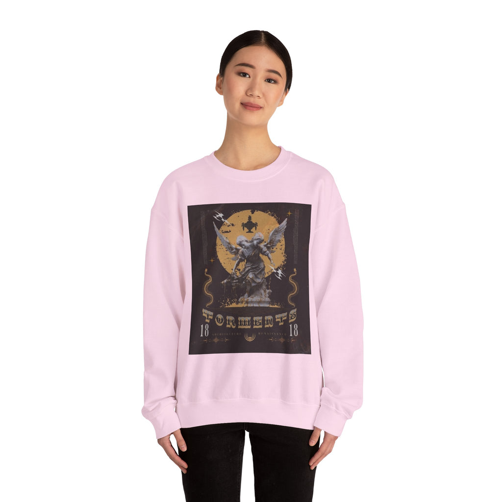 Crewneck Sweatshirt — Vintage Angel Graphic "Forgiven" Streetwear