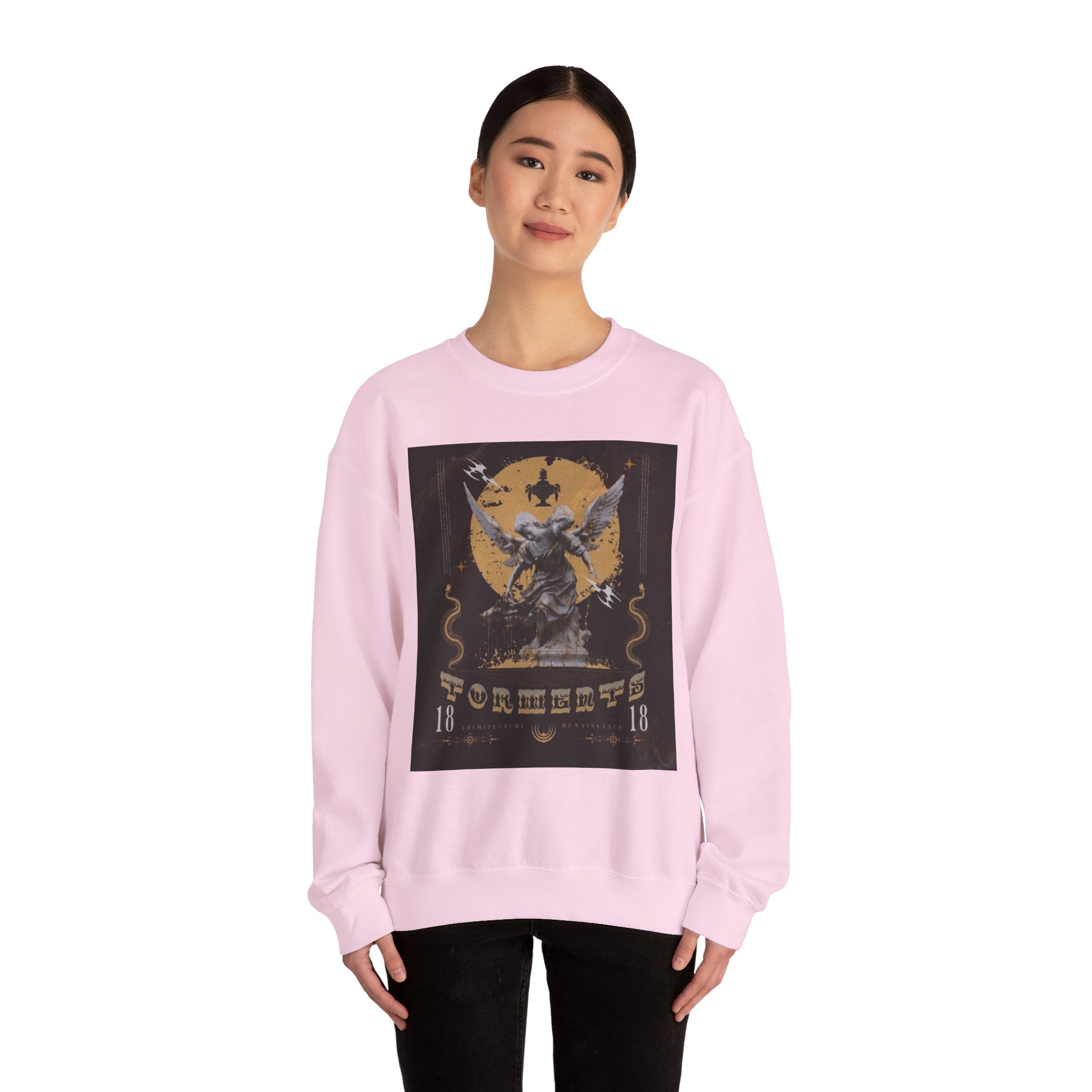 Crewneck Sweatshirt — Vintage Angel Graphic "Forgiven" Streetwear