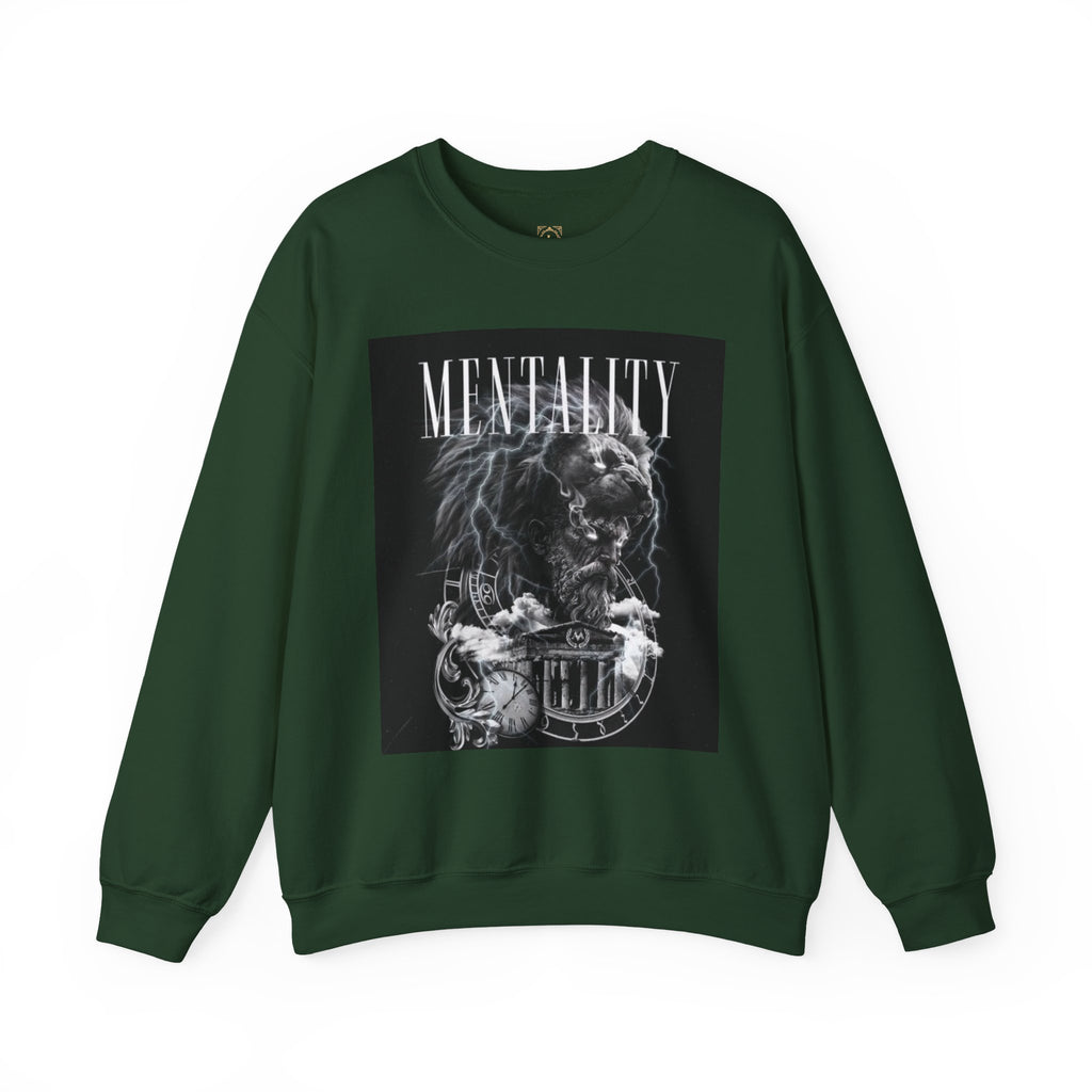 Crewneck Sweatshirt — 'MENTALITY' Lion Graphic | LEGACiESS Back Logo