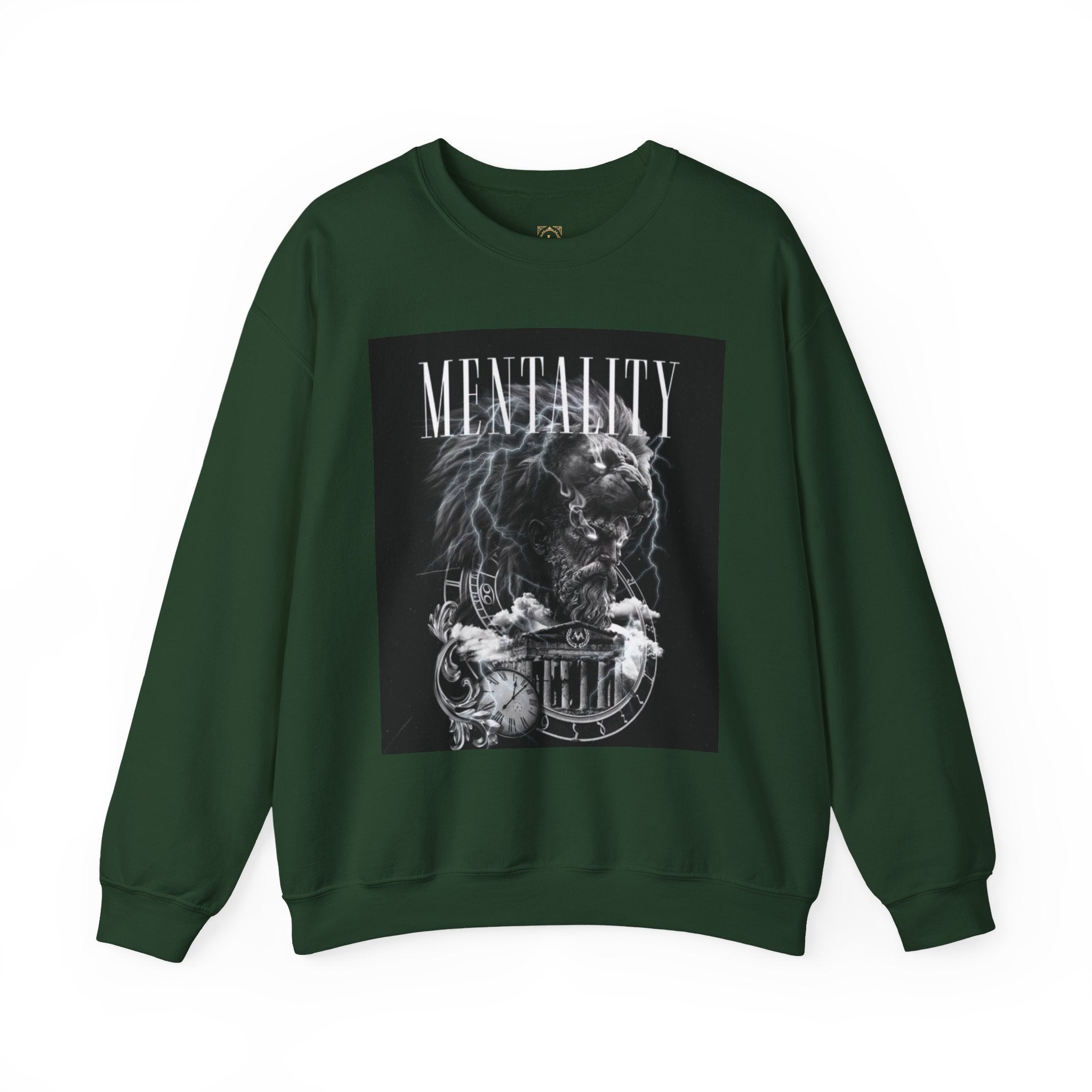 Crewneck Sweatshirt — 'MENTALITY' Lion Graphic | LEGACiESS Back Logo