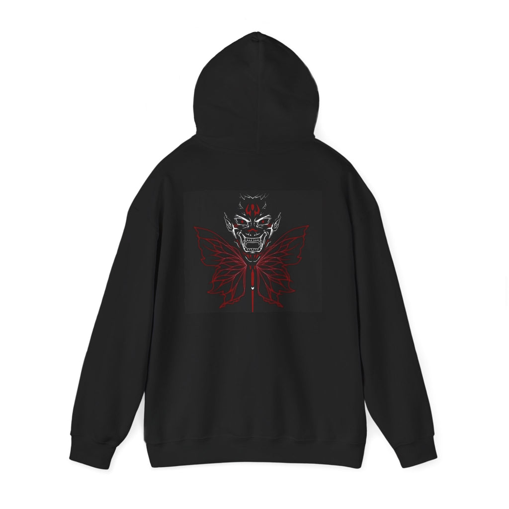 Demonic Butterfly Hoodie - Dark Gothic Skull Winged Design
