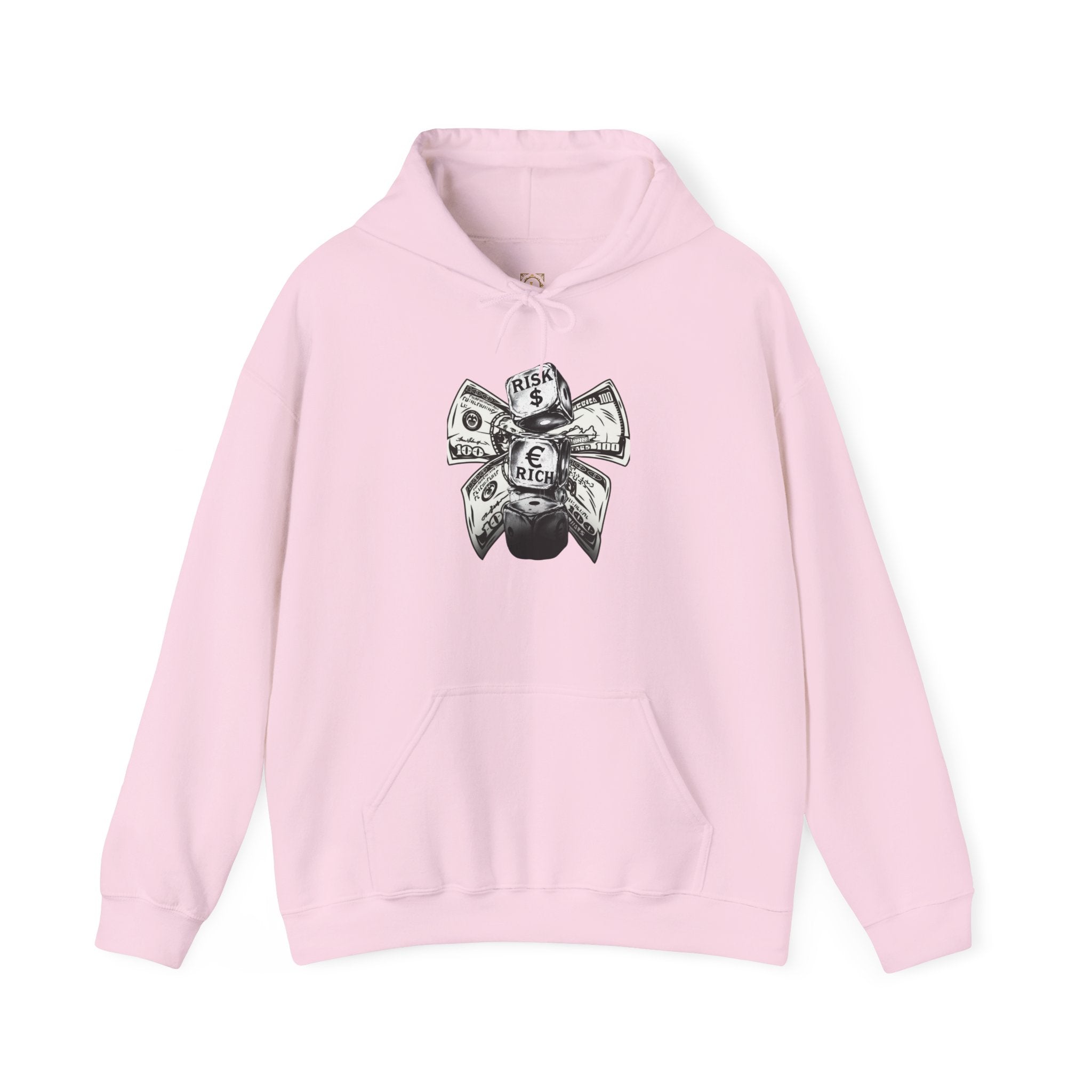 Money Bow Hoodie — Graphic Dollar Knot “Get Rich” Pullover
