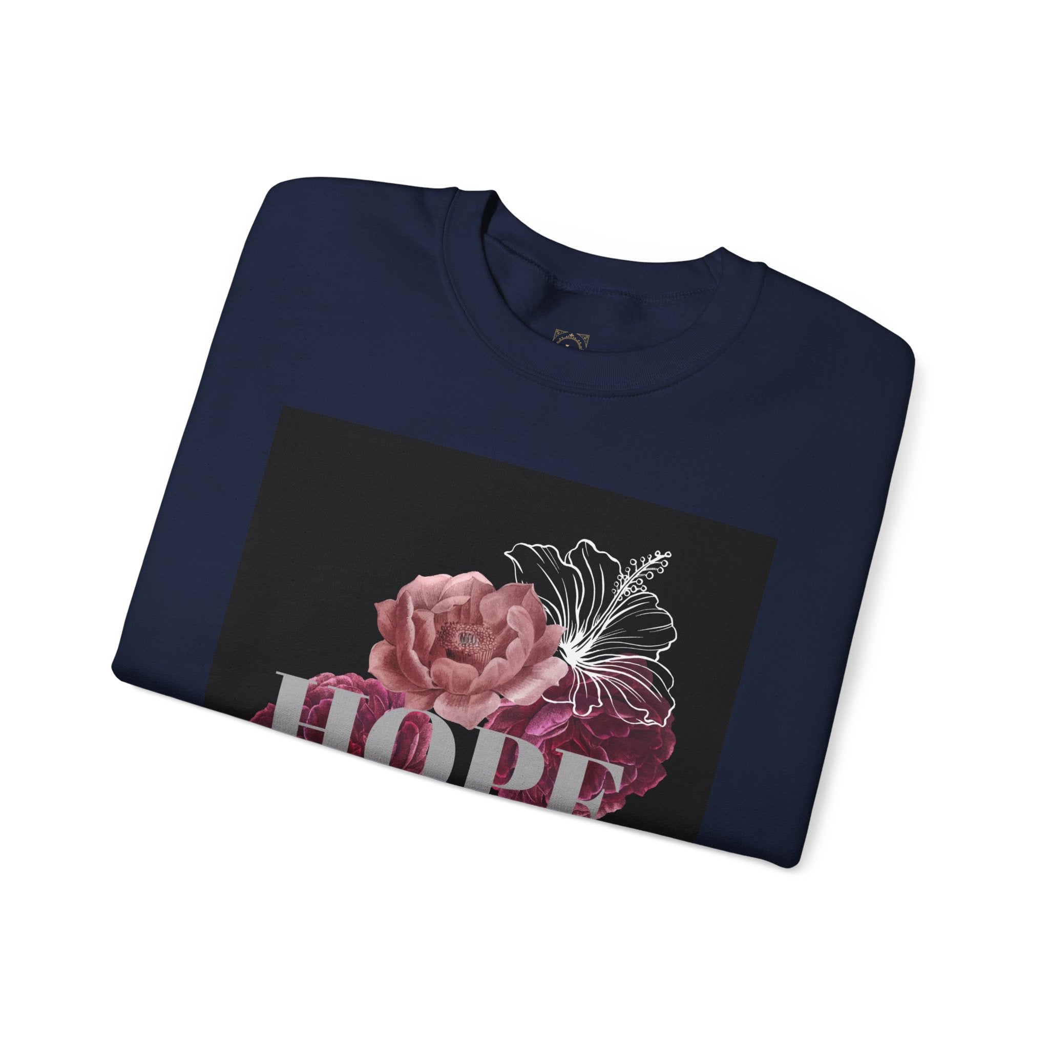 Hope Floral Crewneck Sweatshirt — 'HOPE' Vintage Rose Graphic