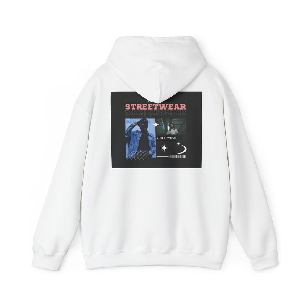 Streetwear Graphic Hoodie — Vintage Noir Collage "STREETWEAR" Design